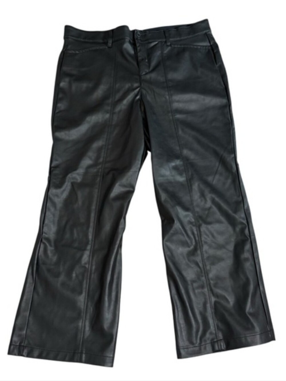 Torrid Plus Size Pintuck Trouser Boot Faux Leather High Rise Pants - Picture 3 of 6